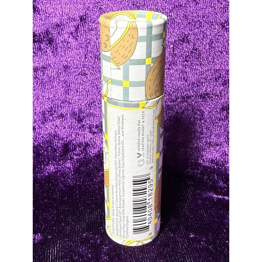 BEEKMAN‎ Lip Balm COCONUT CREAM 1802 Goat Milk Beeswax Sunflower Oil